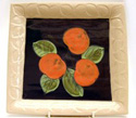 ASQ02 Apples Medium Square plate Bandon Pottery